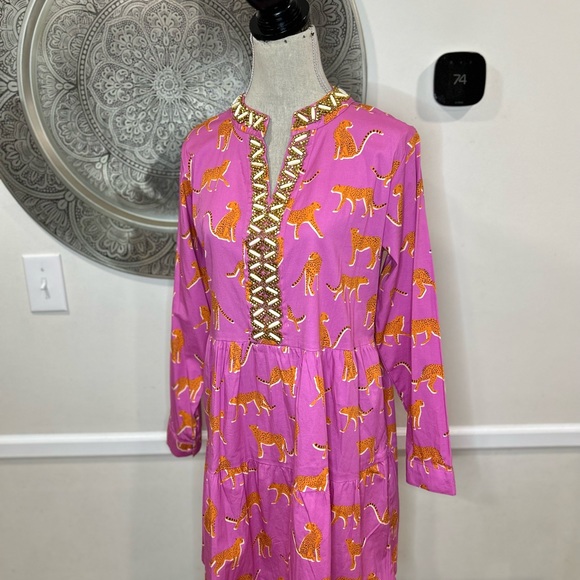 NWT $365 Sheridan French Abigail dress in pink cheetah – Size M - Picture 8 of 12